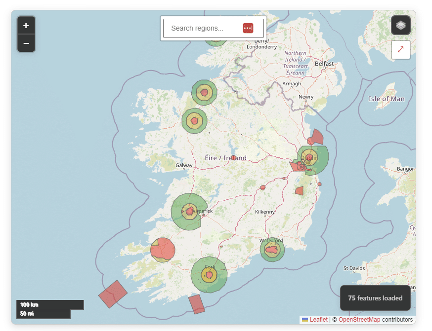 Ireland Drone Airspace Map