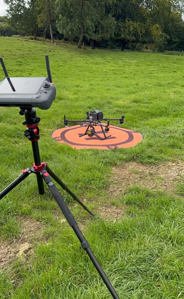 DJI RC Plus on Tripod ready for Drone LiDAR Survey with M300 and L1