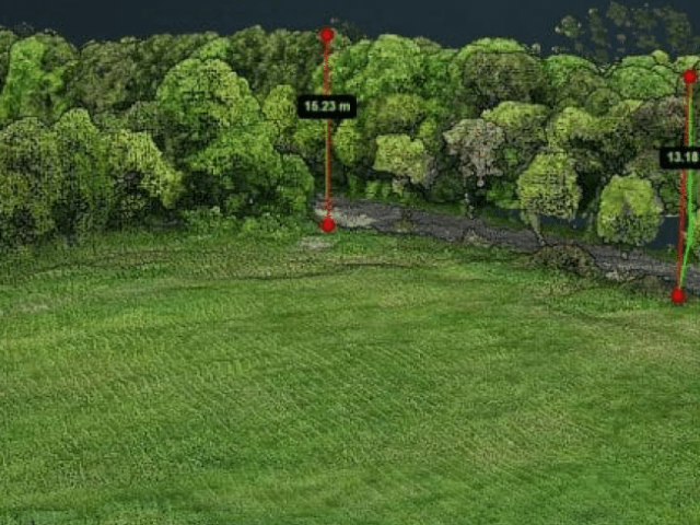 Tree heights calculations from drone point cloud