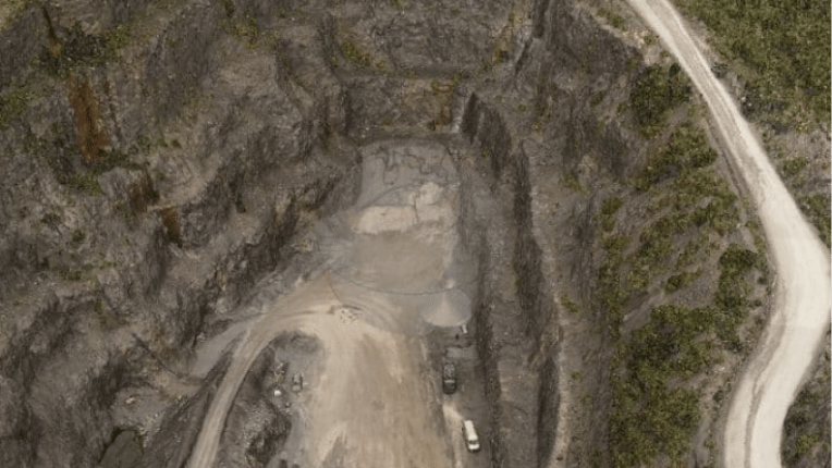 Quarry face point cloud from drone survey