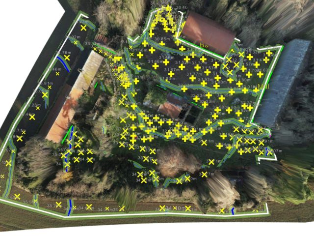 Drone Topographical Survey 4 Spot height levels from drone LiDAR topographic survey in Ireland