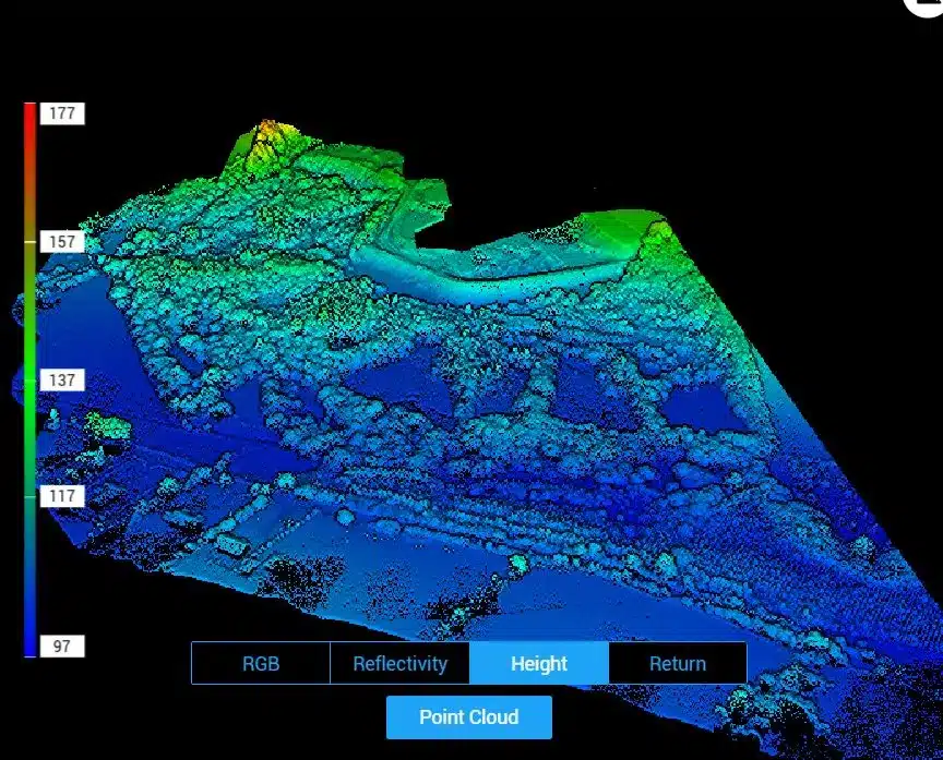 Drone LiDAR Surveying 3 Drone LiDAR point cloud heights survey Ireland