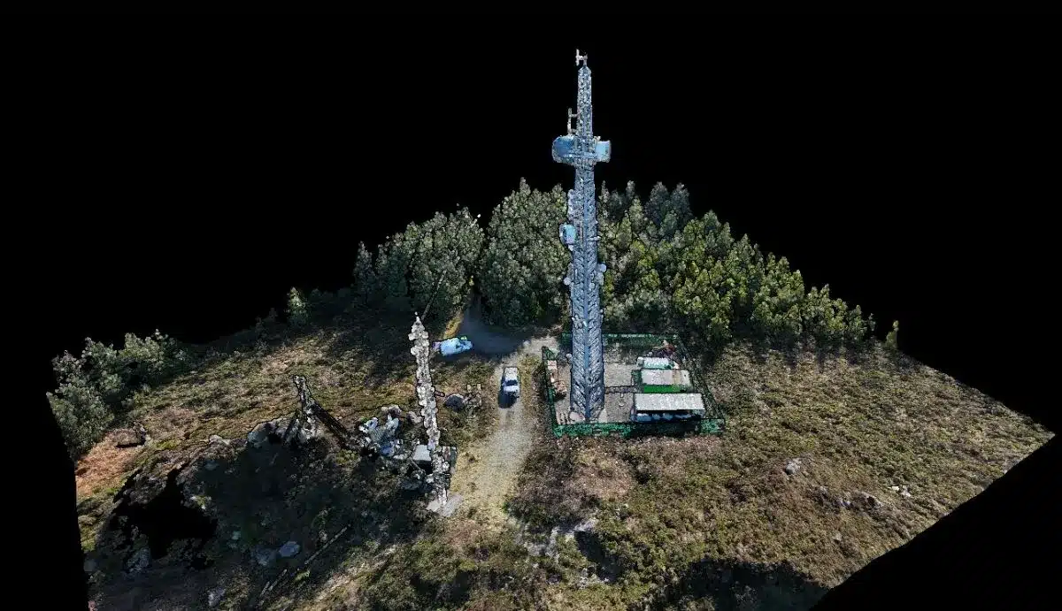Drone Telecoms Tower Inspection 5 Telecoms tower 3D model mountain top drone survey Ireland