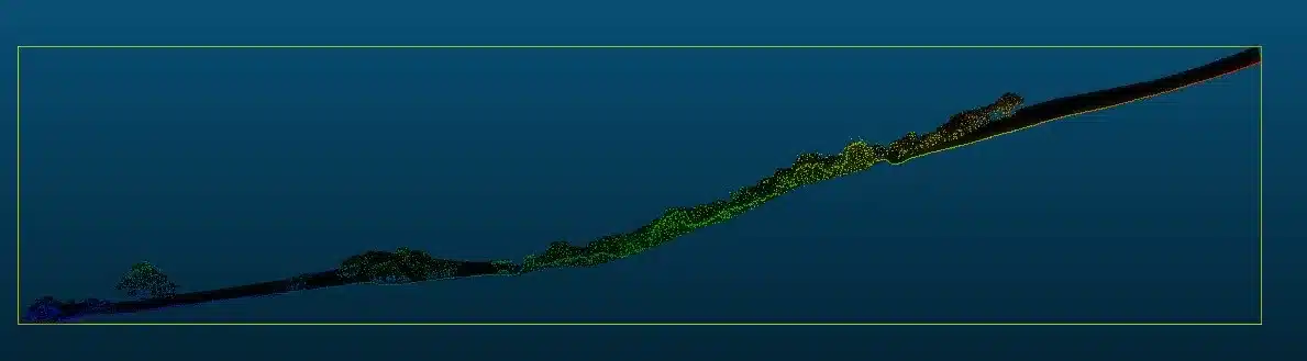 Drone Wind Turbine Inspection 5 Wind farm access LiDAR point cloud cross section Ireland