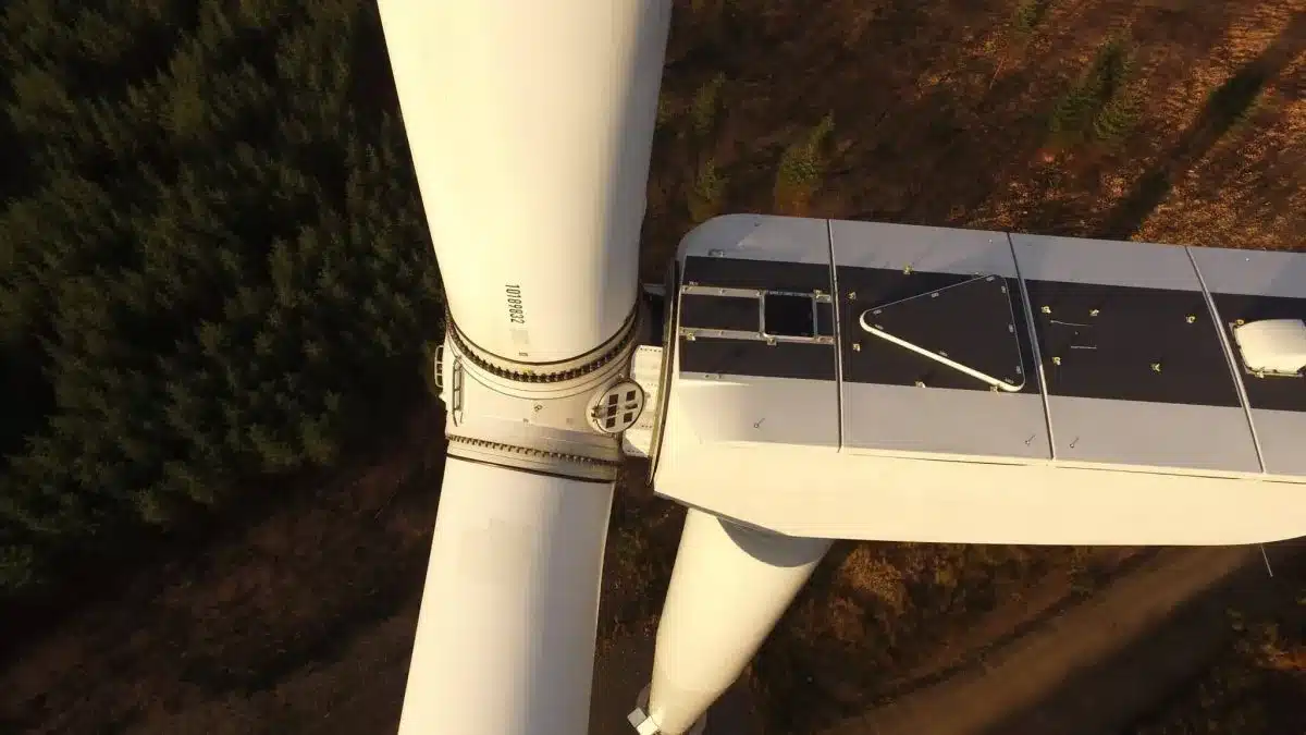 Drone Wind Turbine Inspection 4 Drone wind turbine nacelle close-up inspection Ireland